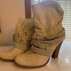 Not Rated high heel boots. Lots of bling. Gently used. Indoor wear only. Size 9